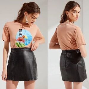 Urban Renewal 90's Urban Outfitters Vintage Original Black‎ Leather Skirt 24